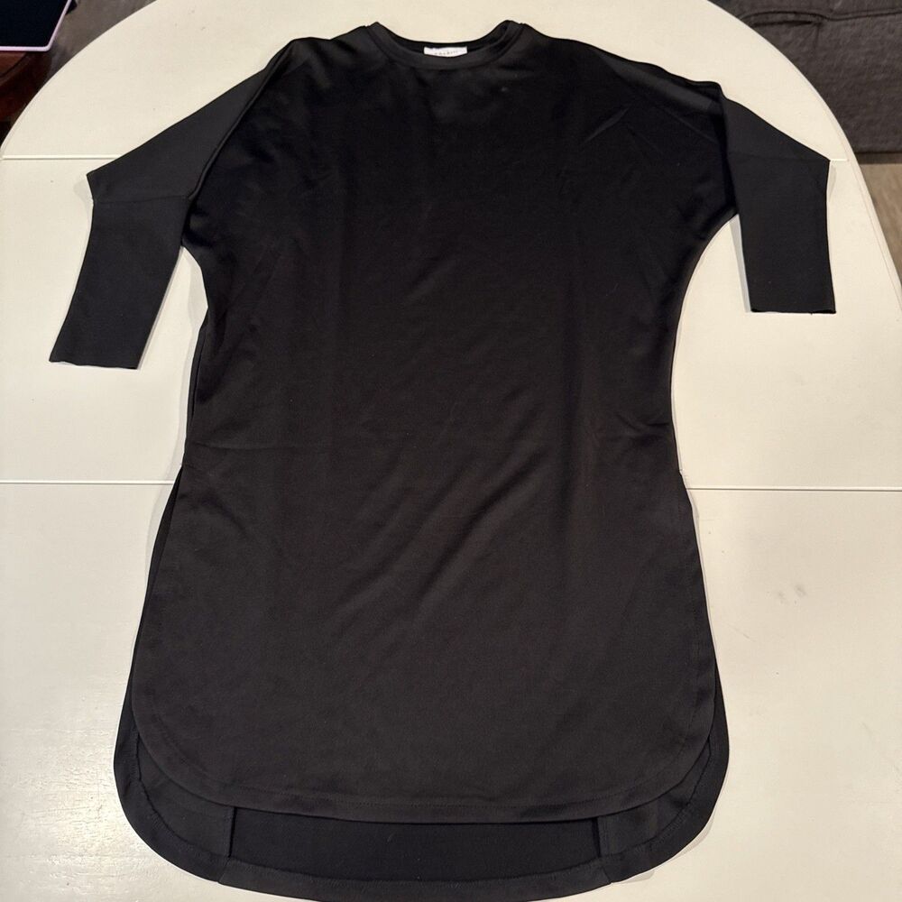 The Coverii Women’s Dress Size Small Black Tunic Side Slits High Low Bottom LS